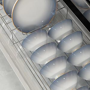 Luowei Underglaze Jingdezhen Керамический набор посуды, 2025 Новый набор костяного фарфора для новоселья, легкая роскошь, миски и тарелки, набор посуды для домашнего использования