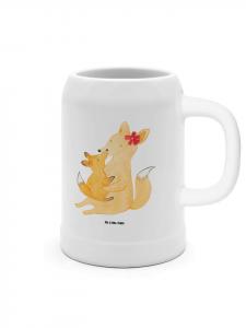 Пивная кружка лиса мама без слов в белом Mr. & Mrs. Panda