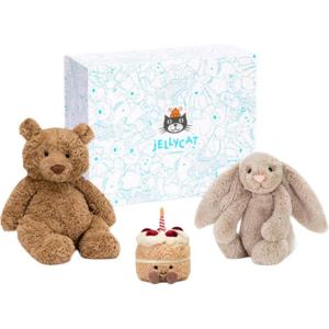 Плюшевая кукла Bunny, Barcelona Bear Sweet Birthday Celebration, высота 29см/13см/23см, длина 29см/13см/23см JELLYCAT, Sweet Birthday Celebration