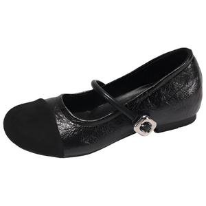 Туфли Мэри Джейн на массивном каблуке для женщин WUJI, Black