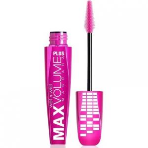 Тушь для ресниц Max Volume Plus, придающая объем и подчеркивающая ресницы, антиоксидантная формула с маслами ореха макадамии, жожоба и оливкового масла, обогащенная D-пантенолом, не склеивающим эффект Amp'D Black, 1 шт., Wet 'N' Wild