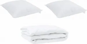 Одеяло с подушкой, 3 шт., белое, из микрофибры vidaXL