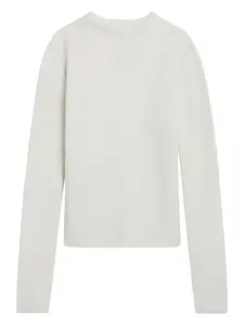 Свитер в рубчик с воротником-стойкой Rick Owens, белый