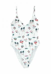 Купальник Next Swimsuit, Red Green Tropical/White