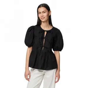 Блузка с коротким рукавом Pieces Jolly, черный