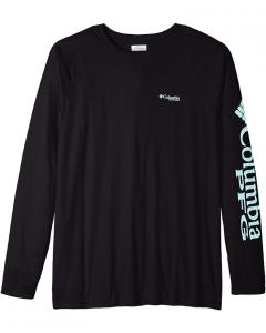 Рубашка Columbia Big & Tall Terminal Tackle L/S, цвет Black/Gulf Stream Logo