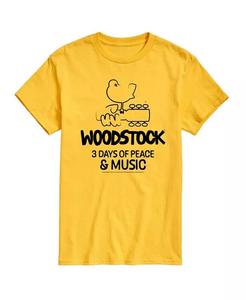 Мужская футболка с короткими рукавами Hybrid Apparel Woodstock 3 Days Of Peace And Music AIRWAVES, желтый