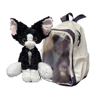 Handsome Черно-белая плюшевая игрушка немецкая короткошерстная кошка высота 40см