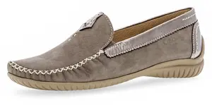 Мокасины Gabor "FLORENCE", тапочки, слипоны на резинке, ширина G (=широкая), цвет Taupe-Goldfarben