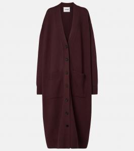 Кардиган свободного кроя из шерсти Jil Sander, Chocolate Plum