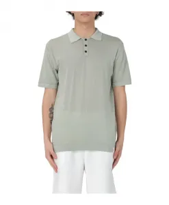 Вязаная рубашка-поло с короткими рукавами. Peuterey, зеленый