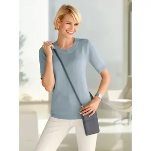 Повседневный образ Свитер с короткими рукавами "Пуловер" Casual Looks, цвет Grau-Meliert