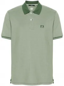 Рубашка поло из ткани пике с логотипом C.P. Company, зеленый