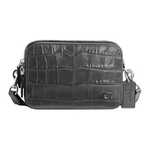 Кожаная наплечная сумка charter cow, маленькая кроссбоди сумка для мужчин charcoal gray COACH