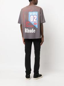 RHUDE футболка с принтом O2 Off-Road, серый