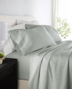 Комплект постельного белья из длинноволокнистого хлопка (300 нитей), 4 предмета, размер King ienjoy Home, Green Mist