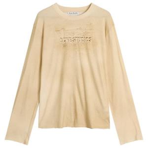 Футболка с длинным рукавом и выцветшим логотипом Acne Studios, бежевый