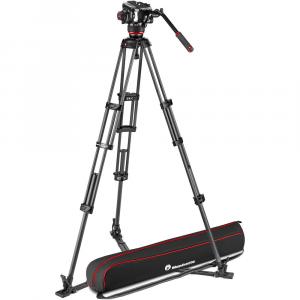 Жидкостная видеоголовка Manfrotto 504X и карбоновый штатив MVTTWINGC с наземной распоркой
