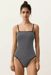 Купальник-Бандо из жаккардовой ткани в горошек Oysho, Black