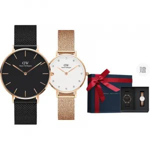 DW/DanielWellington Часы Daniel Wellington Wrist Watch Quartz Movement Stainless Steel Watchband 36mm Black Dial Unisex, Gift Box Set