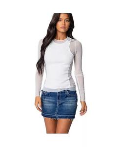 Женский многослойный сетчатый топ в рубчик на бретельках Edikted, белый