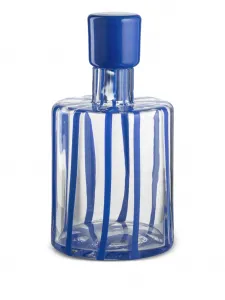 Стеклянная бутылка Cyrcus в полоску (11 x 20 см) Nasonmoretti, синий