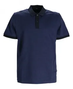 Хлопковая рубашка-поло с двумя пуговицами. Hugo, синий