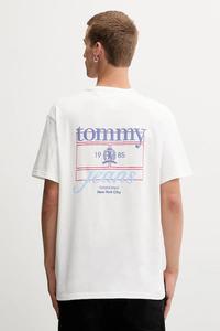 Хлопковая футболка Tommy Jeans, бежевый