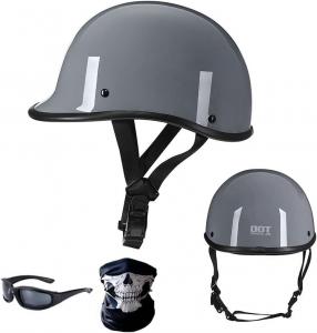 Полушлем винтажный YMKJGZS, серый