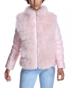 Женская кашемировая пуховая куртка с отделкой из козьей шерсти Julia & Stella By Maximilian, Pale pink