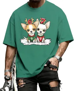 Футболка Oversized с принтом Christmas Dog 67, Short Sleeve