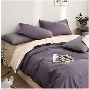 IBDRYKK Комплект постельного белья из мягкого хлопка с застежкой-молнией, однотонный облегченный Purple