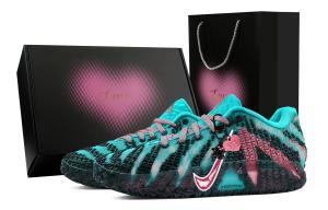 Nike Кроссовки баскетбольные низкие Ja Morant 3 Sweetheart Sniper, Heart Box Rebound Grip мужские розово-зеленые