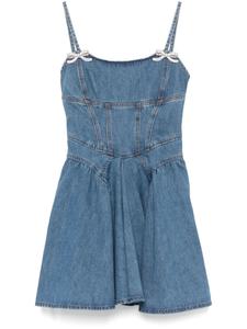 Расклешенное мини-платье из денима Self-Portrait, синий