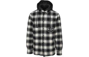 X FRGMT Пуховик Мужской Черно-белый в клетку MONCLER GENIUS