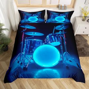 Erosebridal 3D комфортер с принтом барабанной установки, рок-музыкальная тематика, синий цвет, для детей, Blue
