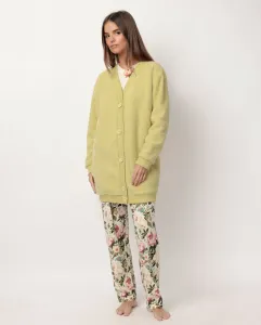 Женский халат с длинными рукавами из теплой ткани светло-зеленого цвета Admas