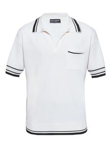 Полосатый топ Dolce & Gabbana с воротником-поло, белый