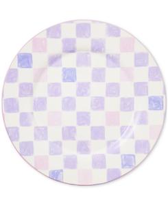 Круглое блюдо в сиреневую клетку MacKenzie-Childs, фиолетовый