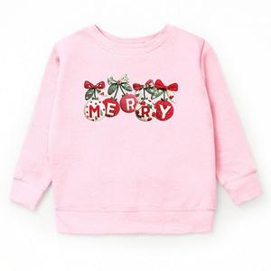 Молодежная толстовка с принтом в виде новогодних украшений The Juniper Shop, Pink