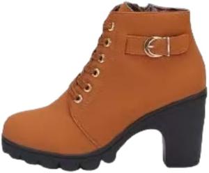 Женские короткие ботильоны на массивном каблуке, с декором в виде пряжки, шнуровкой и высокими блочными каблуками, модные ботинки на шнуровке HCHCTRY, Yellow