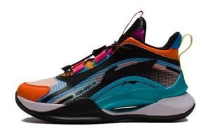 Детские баскетбольные кроссовки Team2.0 GS Mid-top, черные / стандартные белые / солнечно-оранжевые Lining Young