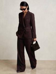 Solene широкие брюки средней посадки Reiss, Aubergine