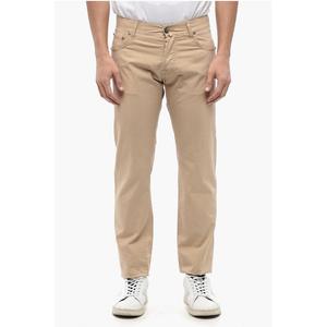 ID 5-карманные брюки из эластичного хлопка со шлевками для ремня Corneliani, Beige