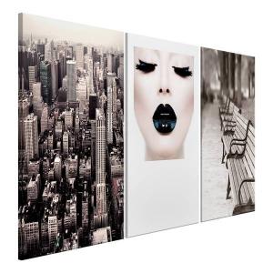 Фреска Artgeist Faces of The City (3 шт), коричневый