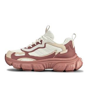 LuzaoT SUPER DRAG амортизирующее покрытие износостойкие нескользящие низкие массивные кроссовки женские бежевые розовые красные