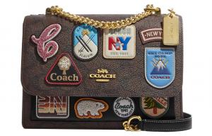 Klare Canvas С Кожаной Цепью Сумка Через Плечо Кроссбод Маленький Размер Женская Хаки и Черный COACH