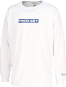 Футболка с длинными рукавами Converse CB252360L с принтом, влагоотводящая, быстросохнущая, белый