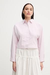 Хлопковая рубашка United Colors Of Benetton, розовый