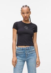 Футболка Karl Lagerfeld Jeans STUDDED MONOGRAM SLIM, Black